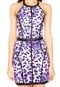 Vestido BLUE JASMINE Curto Animal Print Roxo - Marca BLUE JASMINE