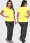 Kit com 03 Pijamas Manga Curta e Calça Comprida Estações - Marca Click Mais Bonita