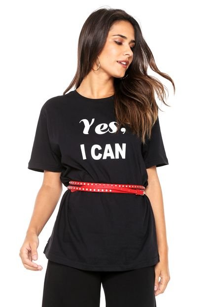 Camiseta Carmim Yes I Can Preta - Marca Carmim