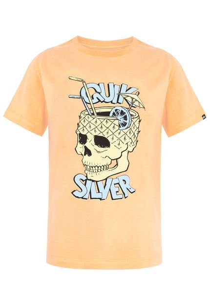 Camiseta Quiksilver Juvenil Skull Cocktail's Laranja - Marca Quiksilver