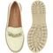 Sapato Feminino Mocassim Tratorado CM Calçados Bico Redondo Confort Off White com corrente - Marca Monte Shoes
