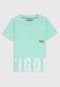 Camiseta Tigor T. Tigre Infantil Lettering Verde - Marca Tigor T. Tigre