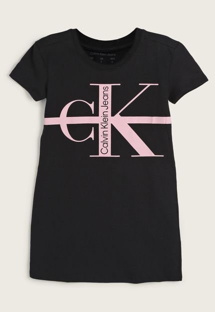 Vestido Infantil Calvin Klein Kids Logo Preto - Marca Calvin Klein Kids