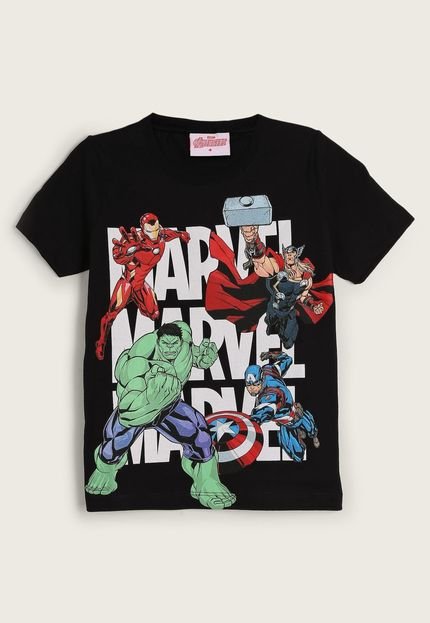Camiseta Infantil Fakini Avengers Preta - Marca Fakini