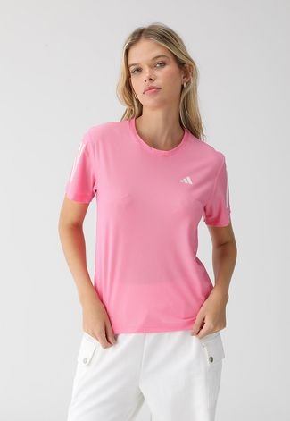 Camiseta adidas Performance 3 Stripes Rosa