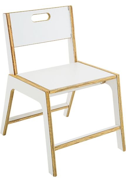 Cadeira de Jantar Infantil Lis Compensado Branco Linha Bloom - Marca Linha Bloom
