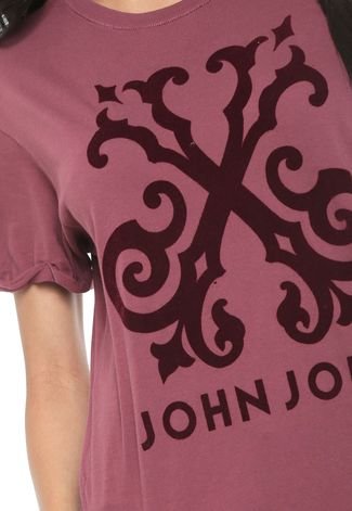 Camiseta John John Logo Vinho - Compre Agora