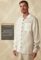 Camisa Manga Longa Inspira Sustentável LENZING™ Modal com Linho Off-White - Marca Inspira