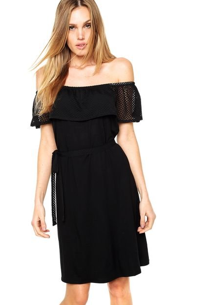 Vestido Curto Rovitex Lapela Preto - Marca Rovitex