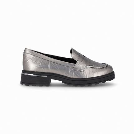 PICCADILLY MAXI - Sapato Mocassim Gisa Anabela Médio Pewter - Marca Piccadilly