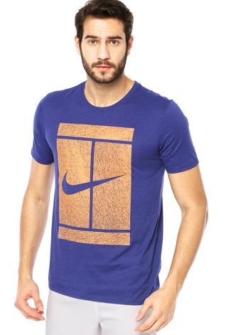 Camiseta Manga Curta Nike Court Logo Azul