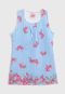 Vestido Abrange Infantil Floral Azul/Rosa - Marca Abrange