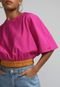 Blusa Cropped Leboh Color Block Pink - Marca Leboh