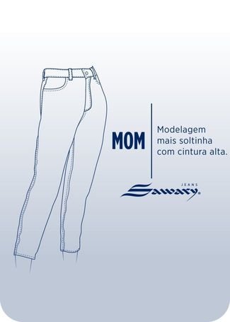 Calça Jeans Sawary Mom - 274658 - Azul - Sawary