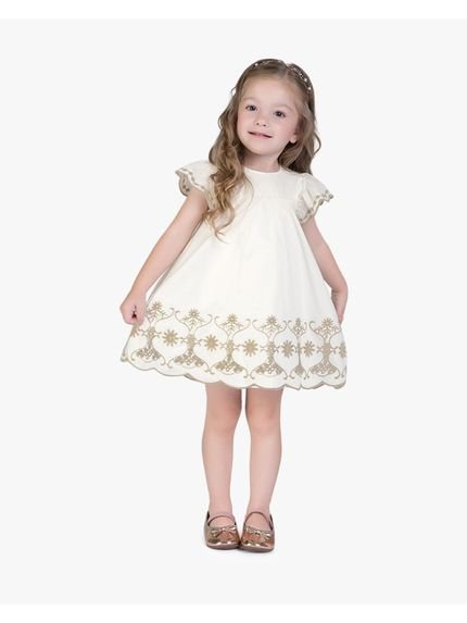 Vestido Infantil Menina Milon Off White - Marca Milon
