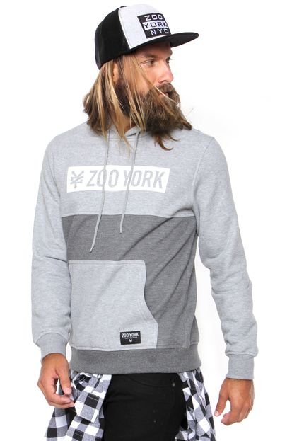 Moletom Flanelado Fechado Zoo York Basic Hoodie Cinza - Marca Zoo York