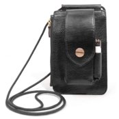 Bolsa Transversal Cigarreira em Couro Artlux 9057 - PRETO - Marca Artlux