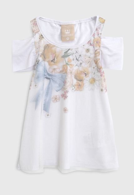 Blusa Colorittá Infantil Flores Branca - Marca Colorittá