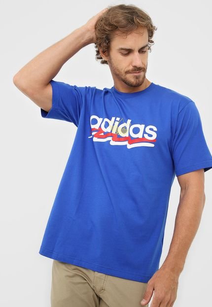 Camiseta adidas Originals Brush Stroke T Azul - Marca adidas Originals