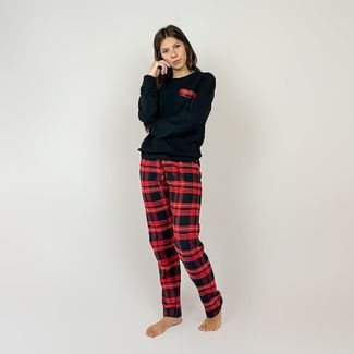 Pijama Flanela Xadrez Winter Vermelho - Feminino