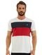 Camiseta Nautica Masculina Tricolour Branca Marinho Vermelha - Marca Nautica