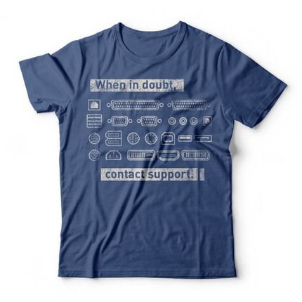 Camiseta Computer Ports - Azul Genuíno - Marca Studio Geek 