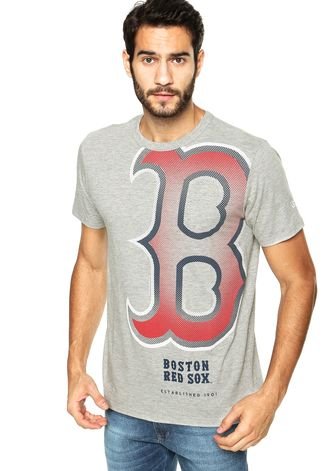 Camiseta New Era Reticula 3 Boston Red Sox MLB Cinza