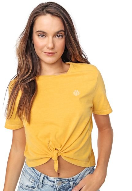Blusa Cropped Element Logo Amarela - Marca Element