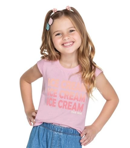 Blusa Infantil Feminina Ice Cream Trick Nick Rosa - Marca Trick Nick