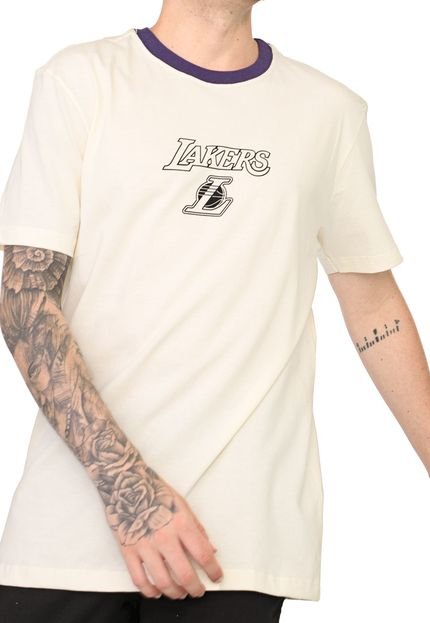 Camiseta New Era Los Angeles Lakers Bege - Marca New Era