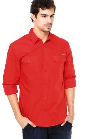 Camisa Colcci Bordado Recorte Vermelha