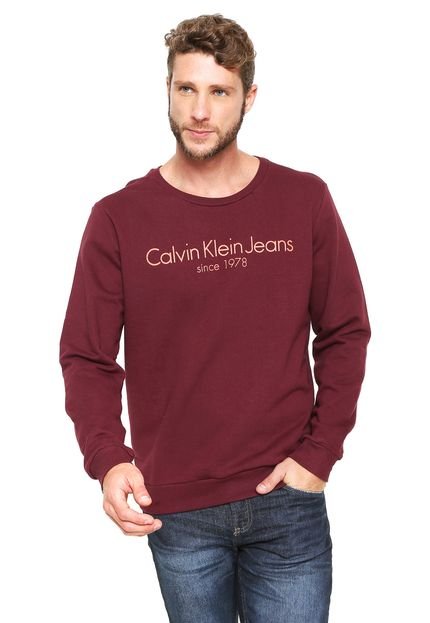 Moletom Fechado Calvin Klein Jeans since 1978 Vinho - Marca Calvin Klein Jeans