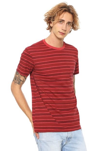 Camiseta RVCA Stripe Vermelha - Marca RVCA