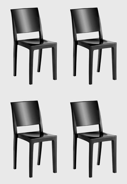 Conjunto 4 Cadeiras Hydra Plus Preto Kappesberg - Marca Kappesberg