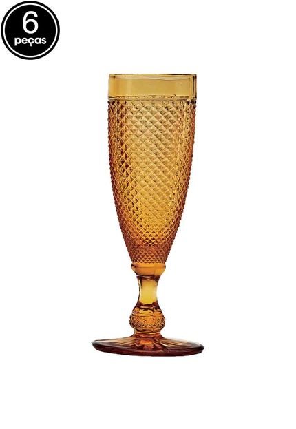 Conjunto 6pçs Taças Rojemac Para Champagne Bico De Jaca Âmbar 120Ml Bon Gourmet - Marca Bon Gourmet