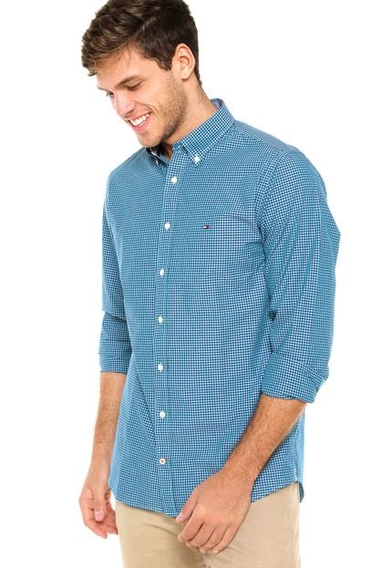 Camisa Tommy Hilfiger Xadrez Azul - Marca Tommy Hilfiger