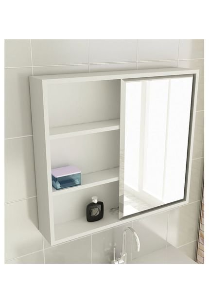 Espelheira para Banheiro Modelo 22 60 cm Branca Tomdo - Marca Tomdo