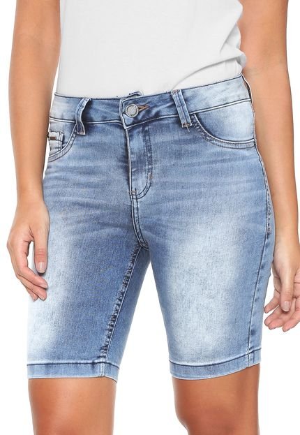 Short Jeans Lunender Reto Estonado Azul - Marca Lunender