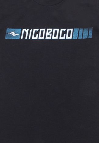 Camiseta Nicoboco Menino Escrita Preta