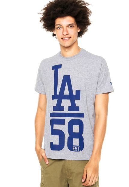 Camiseta New Era Team 3 Los Angeles Dodgers Cinza - Marca New Era