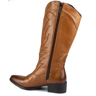 Bota Country Feminina Western Sandro Moscoloni Couro Valeska Tan