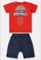 Conjunto Bermuda e Camiseta Estampada Up Baby Vermelho - Marca Up Baby