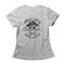 Camiseta Feminina Pirate Skull - Mescla Cinza - Marca Studio Geek 