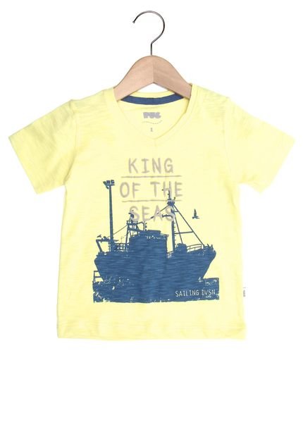 Camiseta PUC Manga Curta Menino Amarelo - Marca PUC