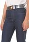 Calça Jeans Biotipo Skinny Cropped com Cinto Azul-Marinho - Marca Biotipo