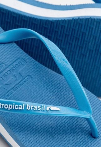 Chinelo Tropical Brasil Tamanco Azul com Branco