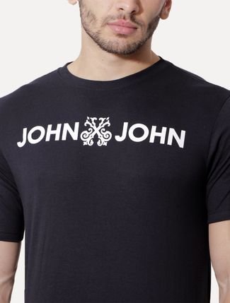 Camiseta John John Masculina JJ Logo Preta - Compre Agora
