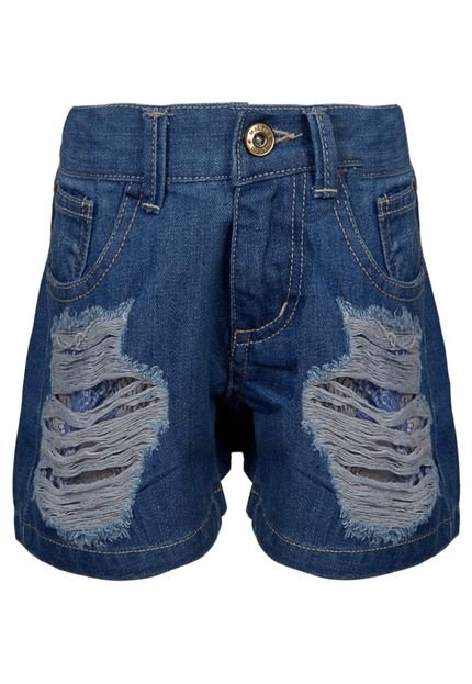 Short Jeans Marisol Destroyed Azul - Marca Marisol