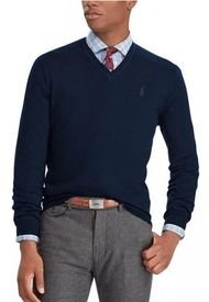 Sweater Slim Washable Merino Azul Polo Ralph Lauren