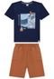 Conjunto Infantil Camiseta e Bermuda Marlan Marinho 64909 - Marca Marlan